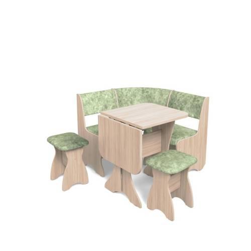 Кухонный набор Тюльпан-мини / ясень светлый / велюр Мохито