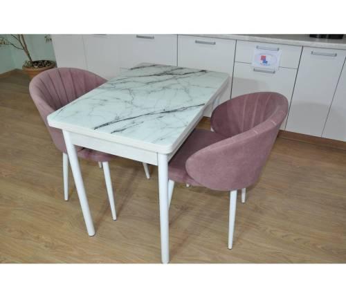 Обеденная группа Симпл фотопечать Мрамор белый №6