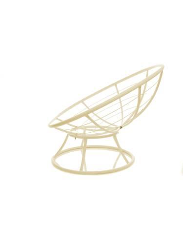 Кресло ПАПАСАН без ротанга бежевое, коричневая подушка