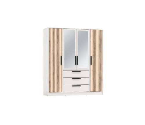 Шкаф для одежды 83.07 "Вегас" (4-х дв.) с зеркалом (ЛДСП Белый)