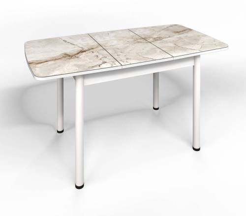 Стол СМ-4 Флорида ноги окрас круглый белый/серебро