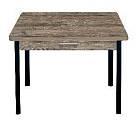 Стол обеденный СИМПЛ с ящиком  / Дуб веллингтон / Опора № 2-круглая муар черный