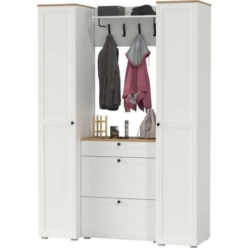 Прихожая Остин №52 Белый шагрень/дуб золотой