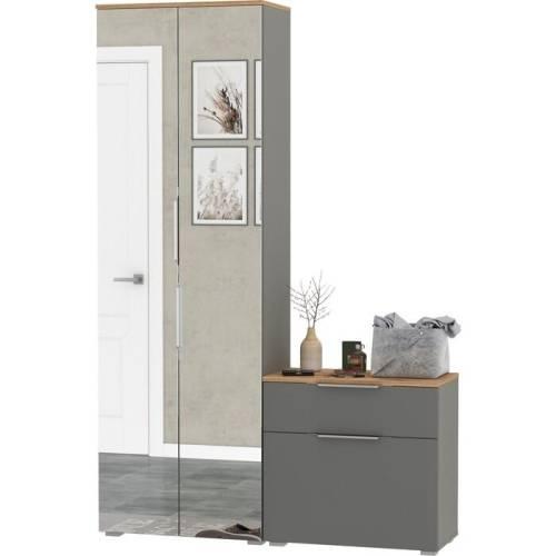 Прихожая Октава 27 Графит серый/Дуб золотой