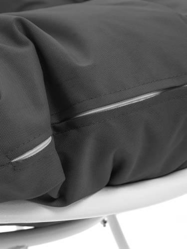 Кресло ПАПАСАН без ротанга белое, серая подушка