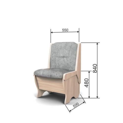 Скамья Лотос 550 / Ясень светлый / Велюр Графит