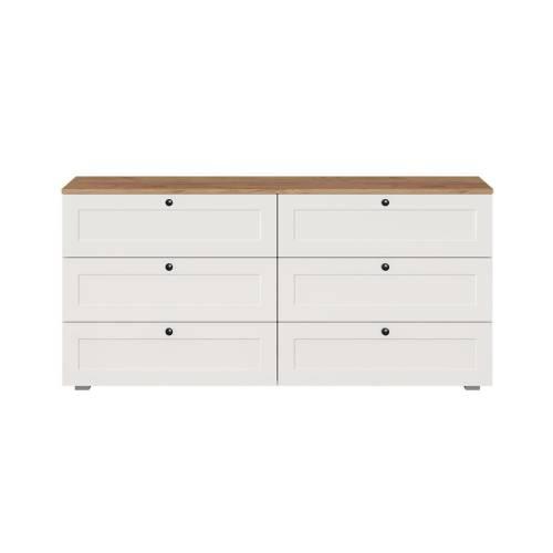 Комод Остин 16.240, Белый PE шагрень/Дуб Золотой Крафт