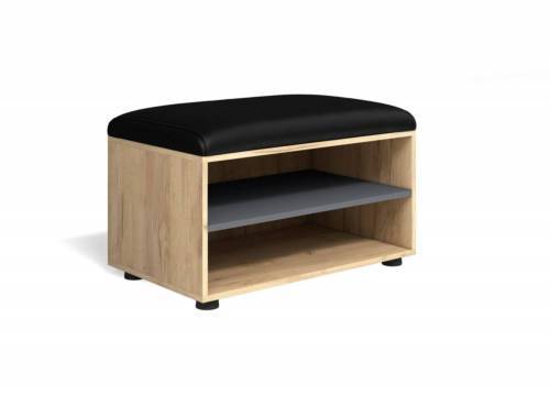 Обувница Мини-Лайт МЛ-8 дуб крафт/графит/черный к/з