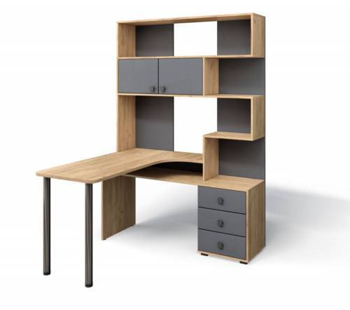 Стол Компьютерный СК-10 ЛЕВЫЙ Дуб крафт/Графит