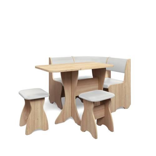 Кухонный набор Тюльпан-мини / дуб сонома / экокожа МИЛК