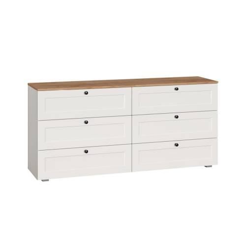 Комод Остин 16.240, Белый PE шагрень/Дуб Золотой Крафт