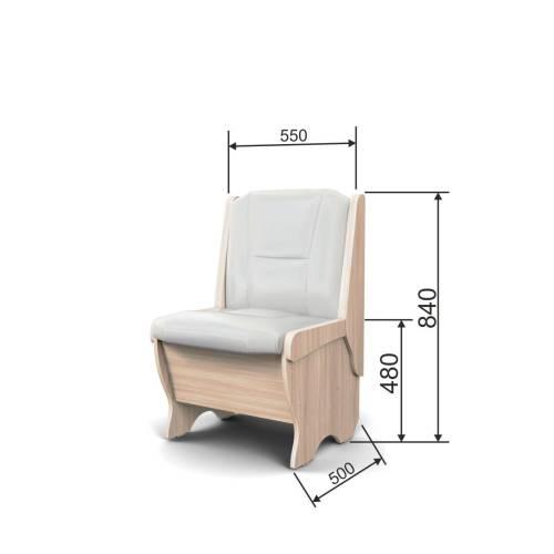 Скамья Лотос 550 ясень светлый/милк