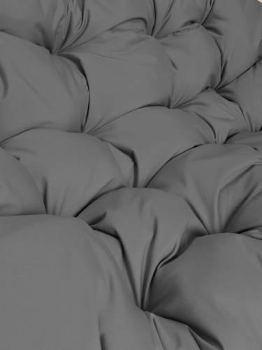 Подвесное кресло КРУГ с ротангом чёрное, серая подушка