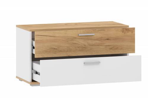 НМ 013.25 Тумба для обуви Санти Белый/Дуб крафт золотой