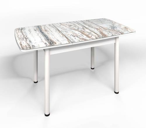 Стол СМ-2 Флорида ноги окрас круглый белый/серебро