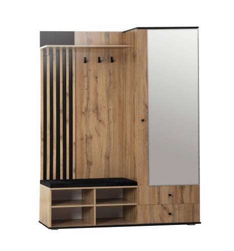 Шкаф для прихожей Либерти 51.22 (опора 20) Дуб вотан/Черный