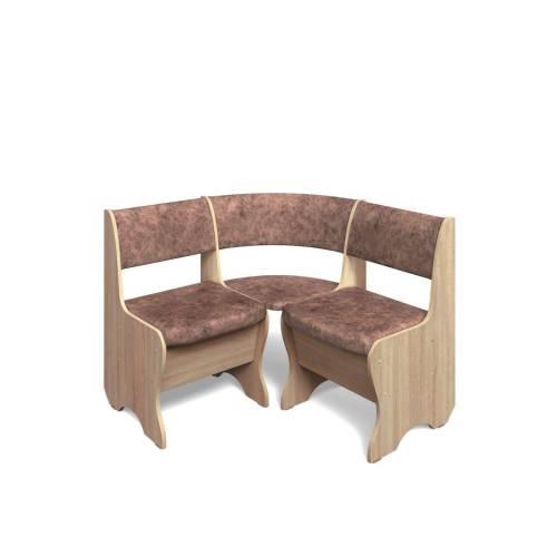 Кухонный набор Тюльпан-мини / дуб сонома / велюр Коньяк