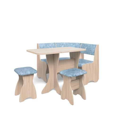 Кухонный набор Тюльпан-мини / ясень светлый / велюр Лагуна