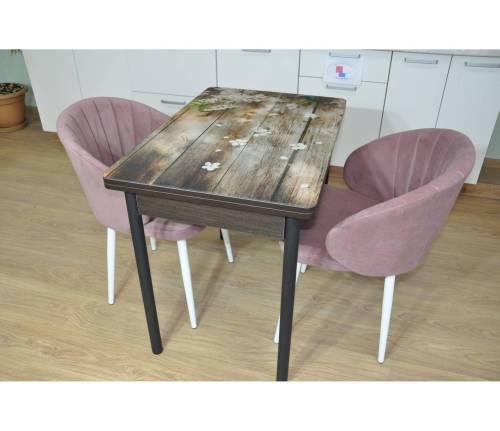 Обеденная группа Симпл фотопечать Цветы на досках №12