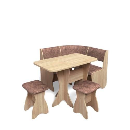 Кухонный набор Тюльпан-мини / дуб сонома / велюр Коньяк