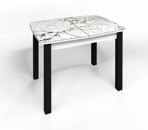 Стол СМ-1 Флорида ноги окрас квадратный белый/черный