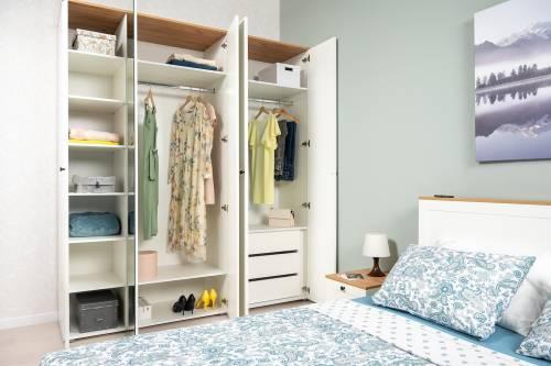 Остин Шкаф для одежды 13.336.02 белый/дуб золотой