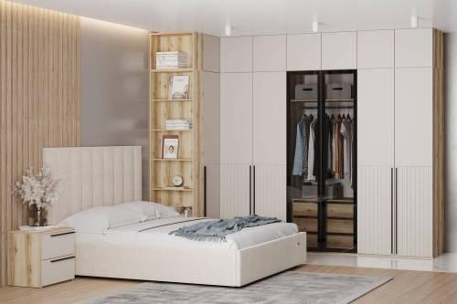 200.04 Шкаф для одежды (Витрина)+200.101 Ящики Арден, Черный/Дуб Делано