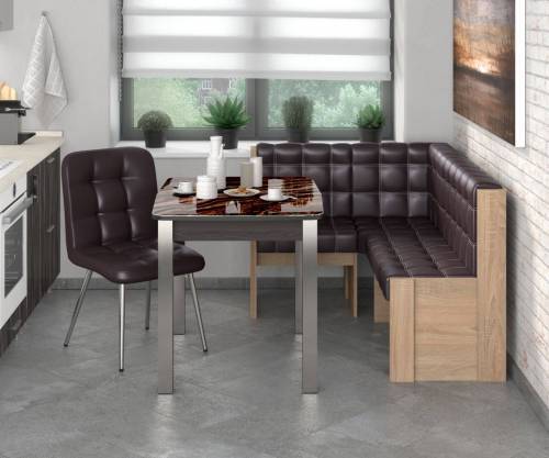 Угловая скамья Квадро дуб сонома/ Умбер