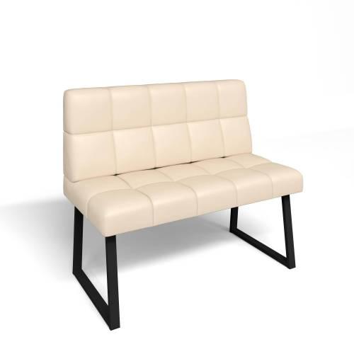 Кухонный диван Реал РМД 1100 / Экокожа Крем / Черный муар