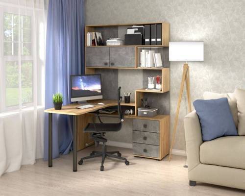 Стол Компьютерный СК-10 ЛЕВЫЙ Дуб крафт/ателье светлое