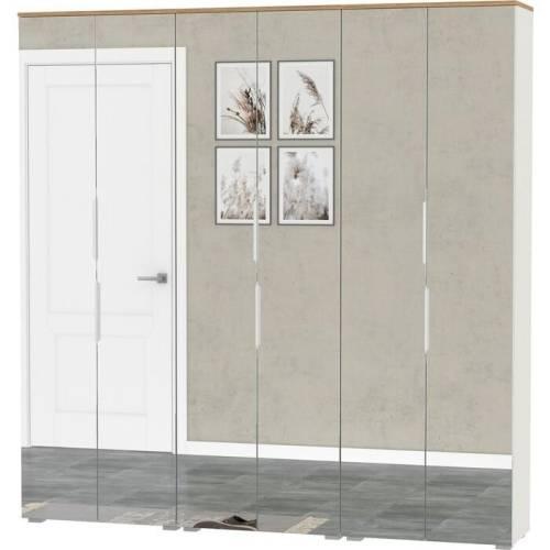 Прихожая Октава 4 Белый шагрень/Дуб золотой