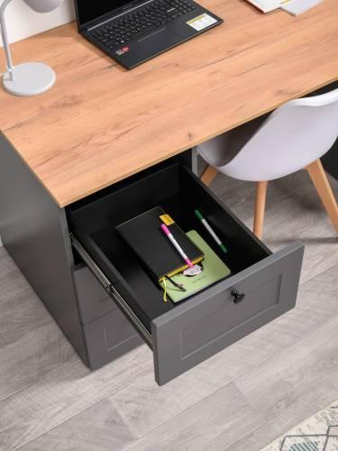 Стол письменный Остин 12.159, Серый Графит/Дуб Золотой Крафт