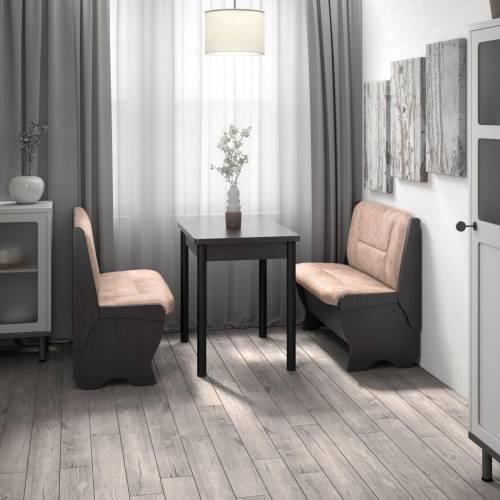 Кухонный набор Лотос ( Лотос 950 2 шт. + стол Ирис / черные опоры)  Венге / Велюр Латте