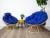 Кресло ПАПАСАН мини с ротангом бежевый, синяя подушка Кресло ПАПАСАН мини с ротангом бежевый, синяя подушка