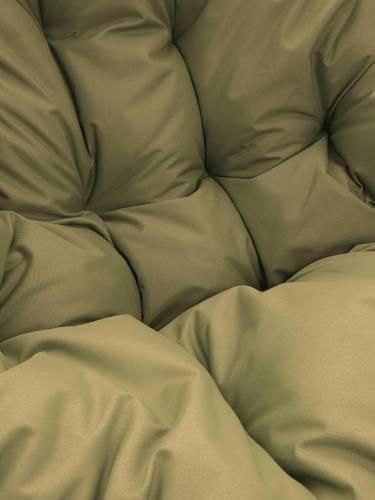 Кресло ПАПАСАН без ротанга белое, бежевая подушка