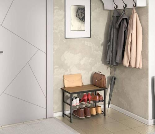 Обувница Верда Дуб крафт золотой/черный