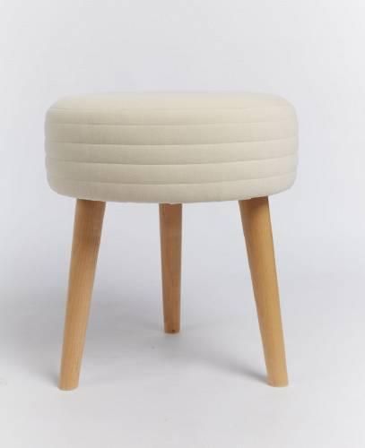 Табурет с мягким сиденьем (на ножках), №01 Молочный
