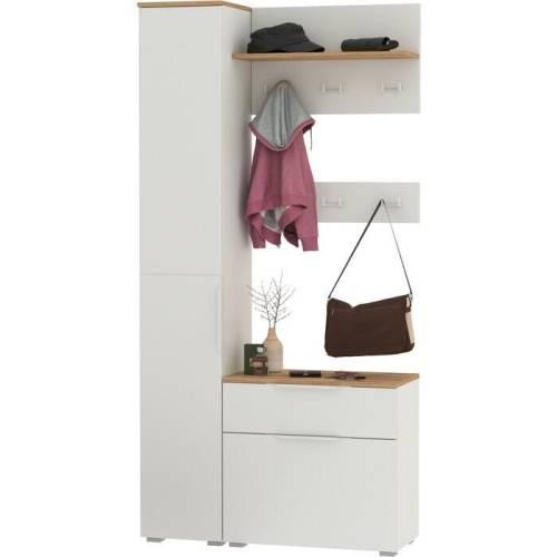 Прихожая Октава 34 Белый шагрень /Дуб золотой