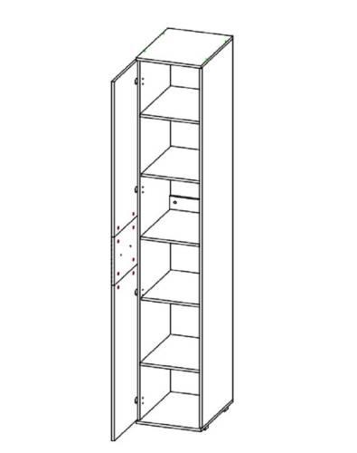 Шкаф  Сити 31 / ЛДСП Белая Аляска / МДФ Черный