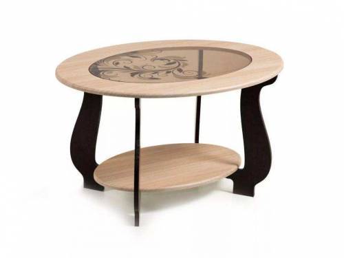 Стол журнальный СЖ-25 с рисунком Р-3/дуб/венге