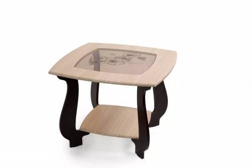 Стол журнальный СЖ-22 с рисунком Р2 дуб/венге