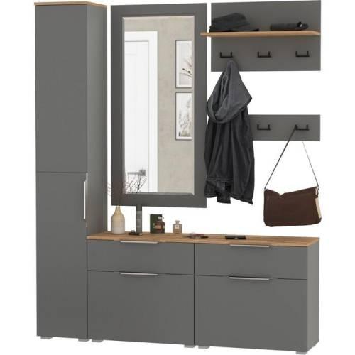 Прихожая Октава 61 Графит серый /Дуб золотой