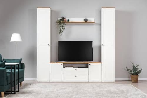 Остин Шкаф-пенал 13.227 белый/дуб золотой