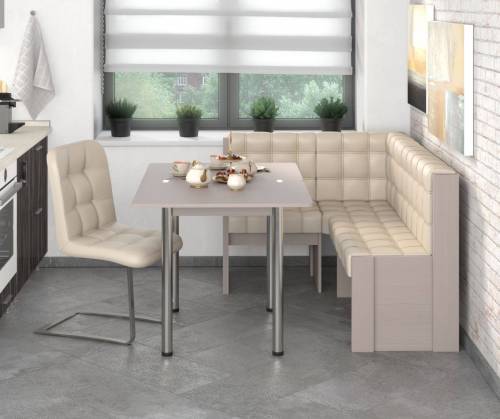 Угловая скамья Квадро бодега/крем