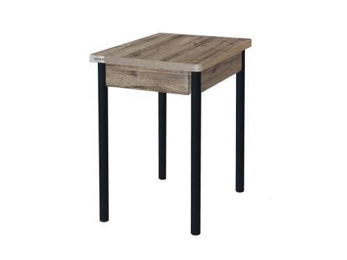 Стол обеденный Глайдер / Дуб веллингтон / Опора № 2-круглая муар черный