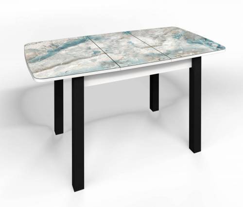 Стол СМ-7 Флорида ноги окрас квадратный белый/черный