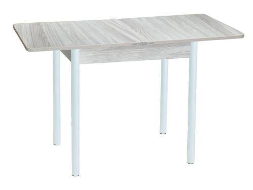 Стол обеденный ЭКО 80*60 / Ясень шимо светлый /Опора № 2-круглая муар белый