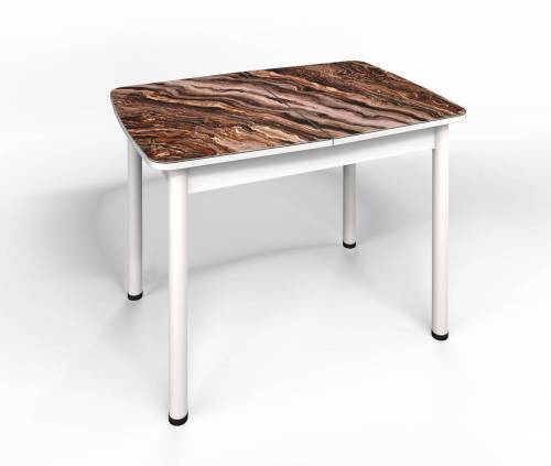 Стол СМ-8 Флорида ноги окрас круглый белый/серебро