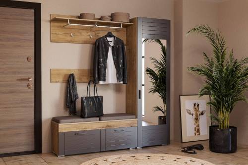 Прихожая Ливорно 4 дуб бунратти/софт графит