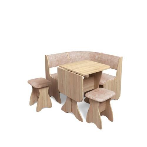 Кухонный набор Тюльпан-мини / дуб сонома / велюр Латте